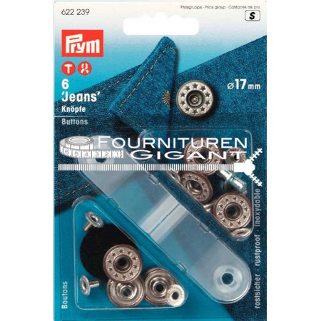 Prym 622 238 Jeans inslagknopen Ø17mm  in brons of antiek zilver